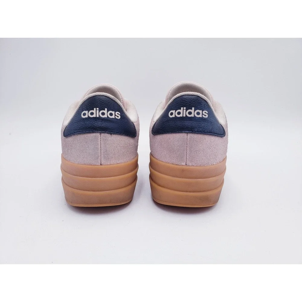 Adidas VL Court 3.0 Platform Sneakers Light Pink Suede Leather Womens Size 8‎